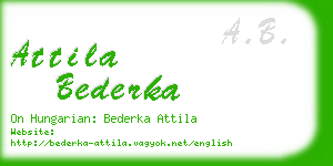 attila bederka business card